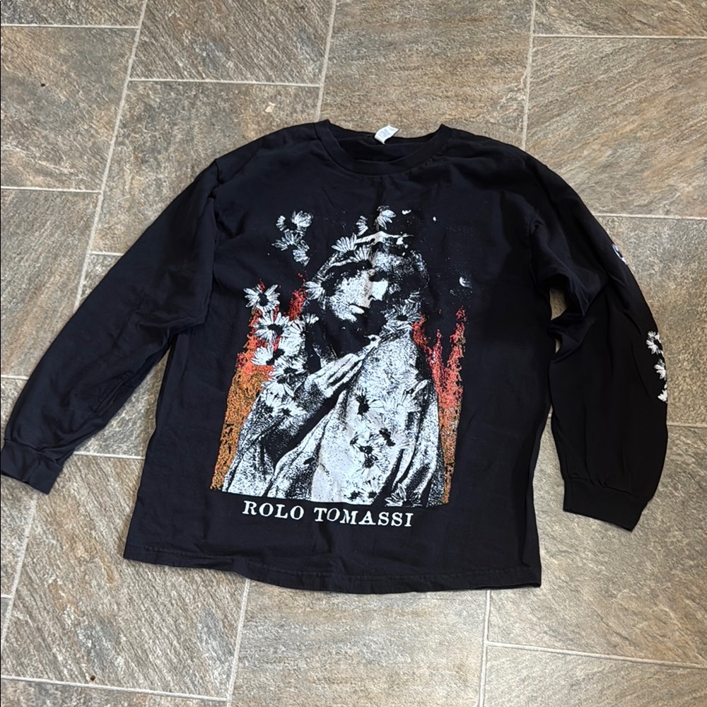 American Apparel Black Graphic Long Sleeve Tee